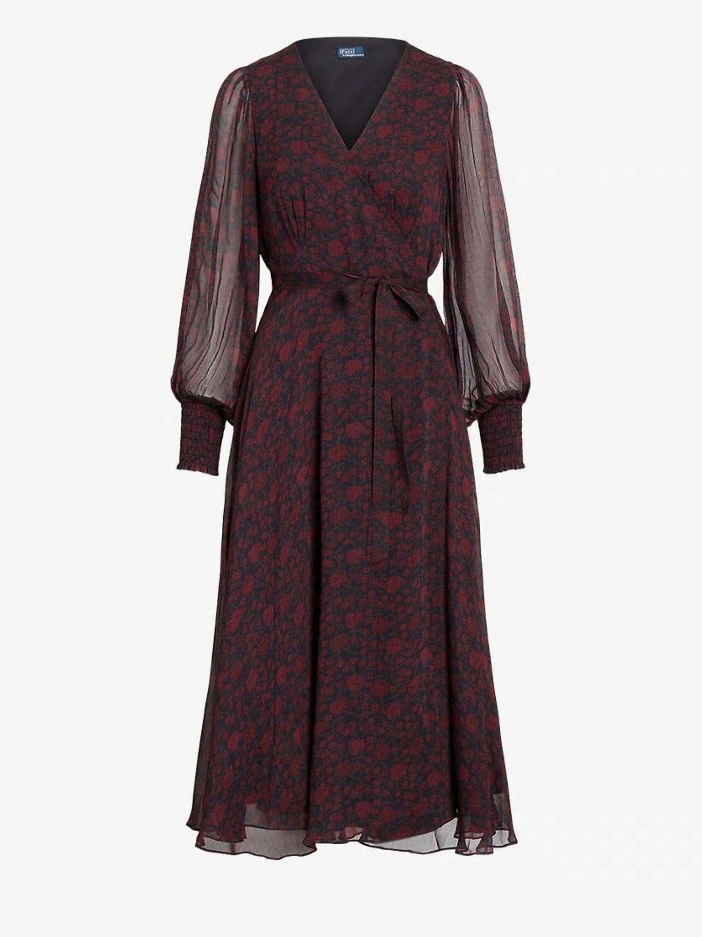 Blommig Omlottklänning i Georgette