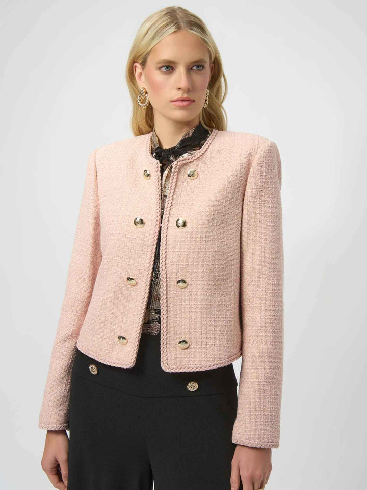 Boucléjacka med Dekorativa Knappar