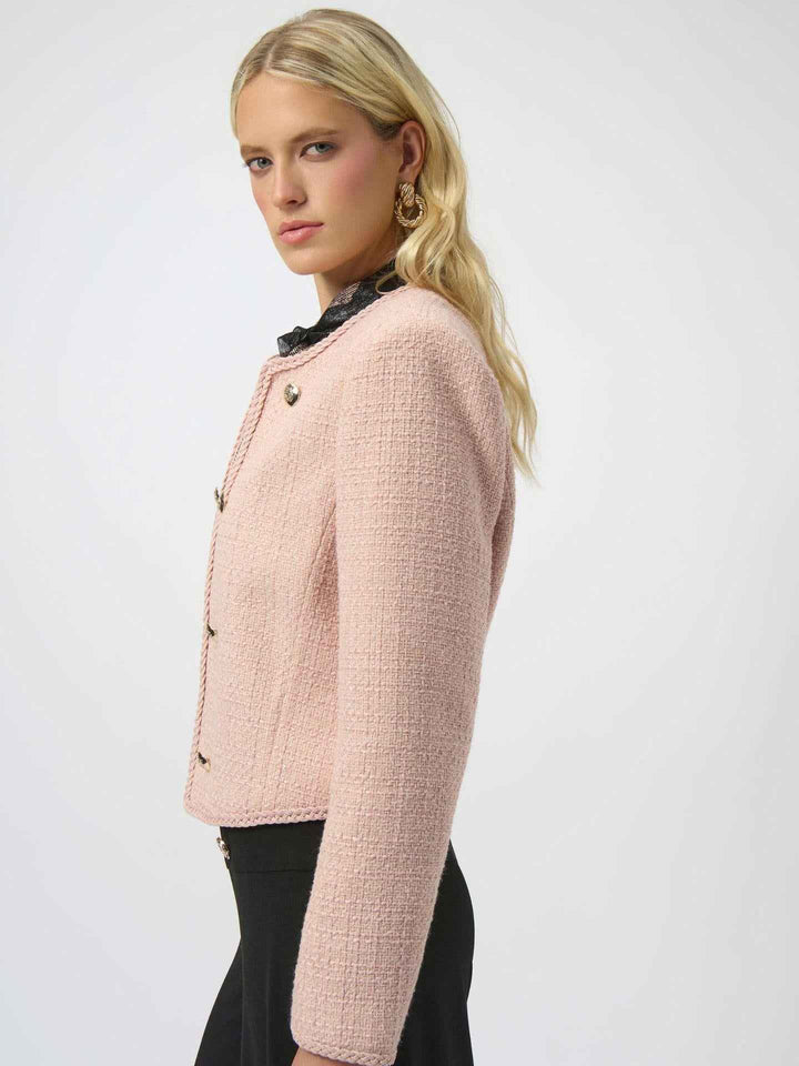 Boucléjacka med Dekorativa Knappar