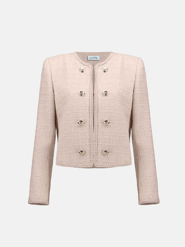 Boucléjacka med Dekorativa Knappar