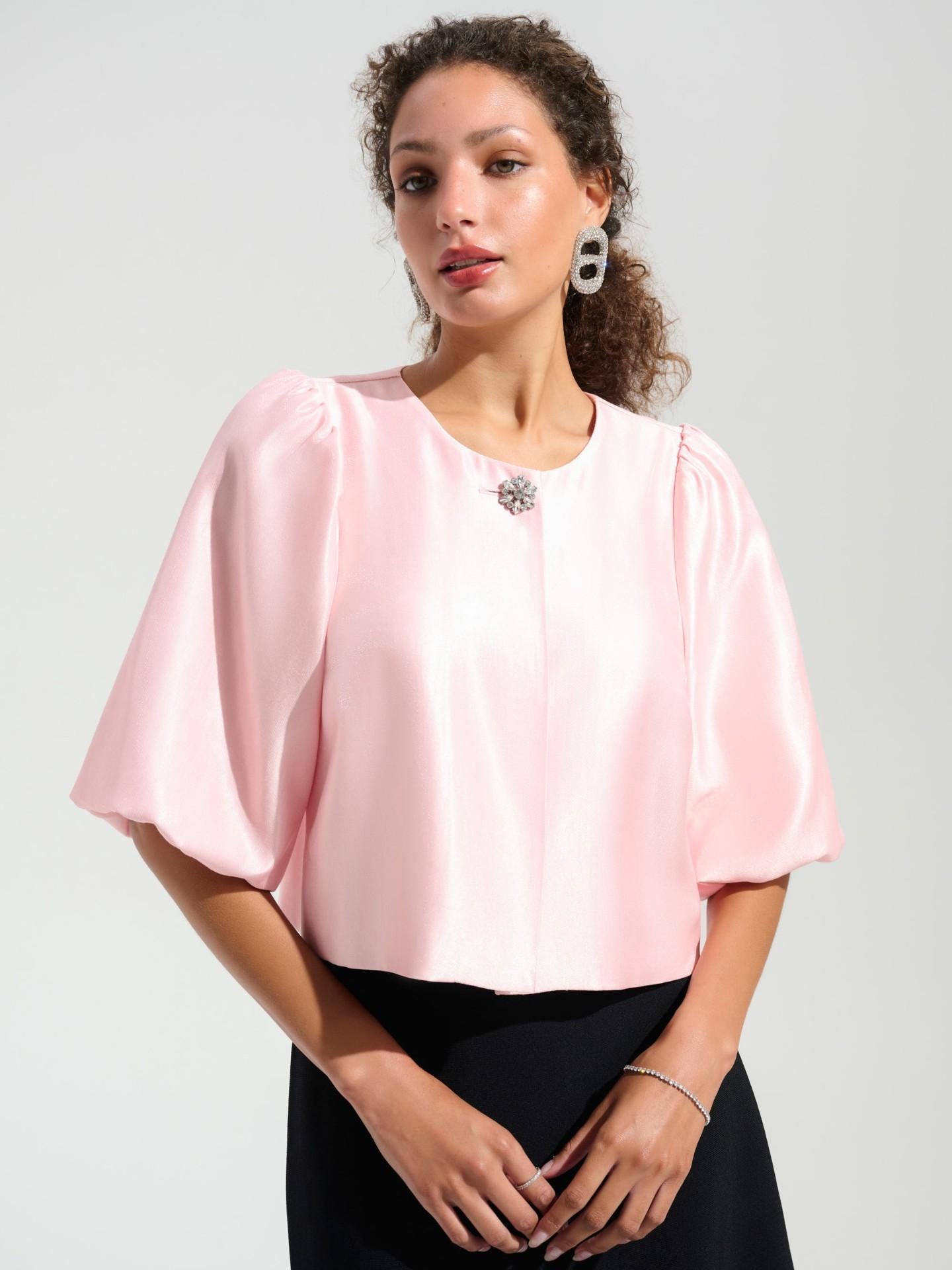 Boxig Jacquardkavaj med Puffärm