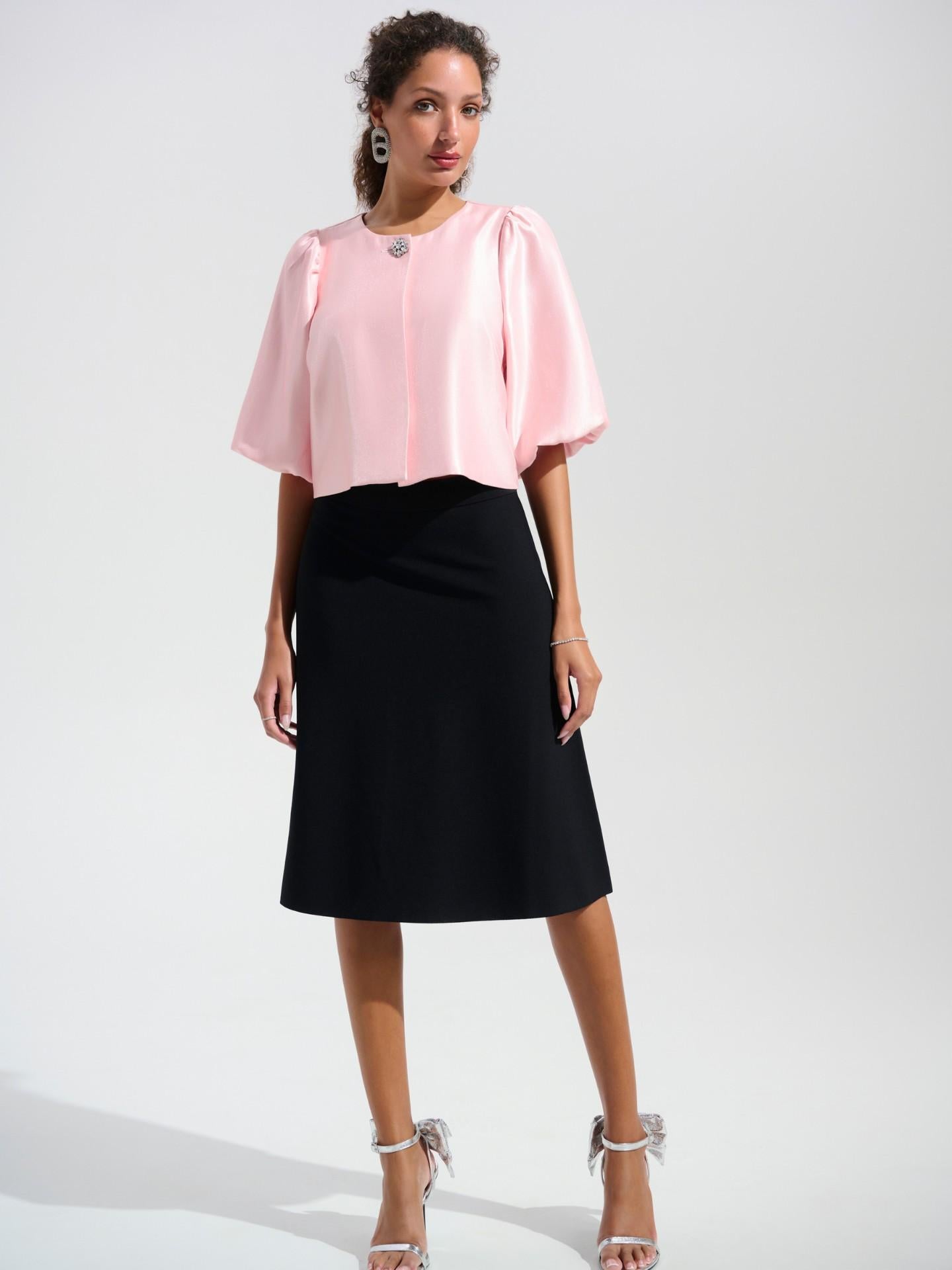 Boxig Jacquardkavaj med Puffärm