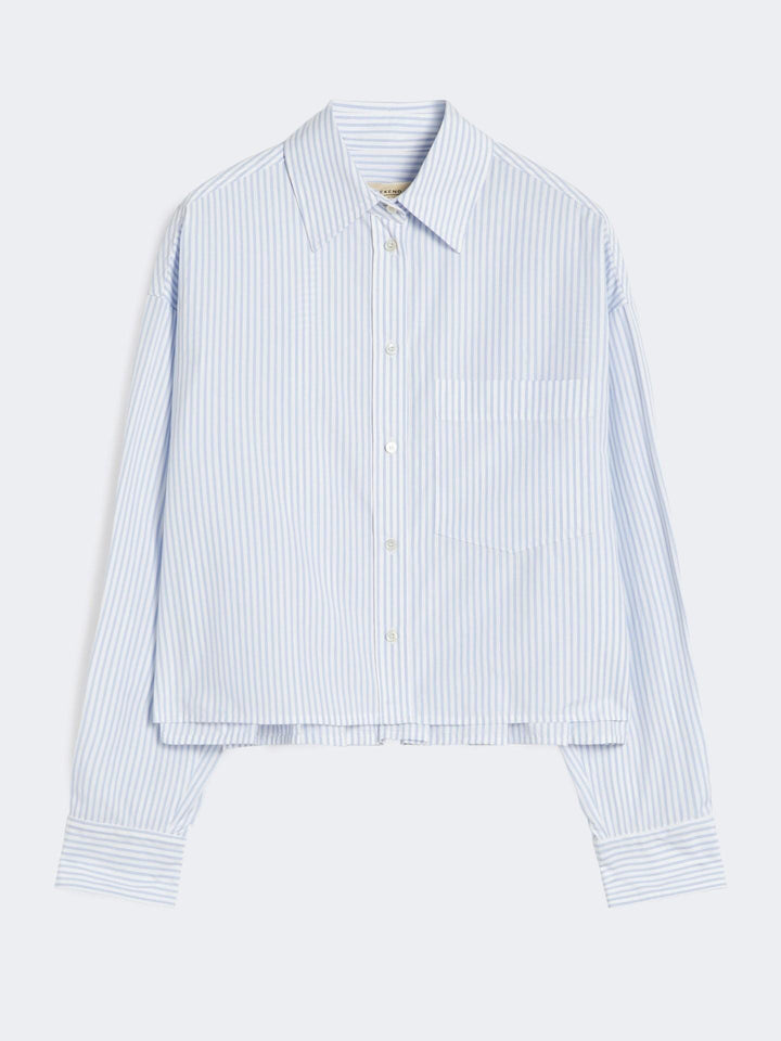 Boxig Randig Poplinskjorta - Ljusblå