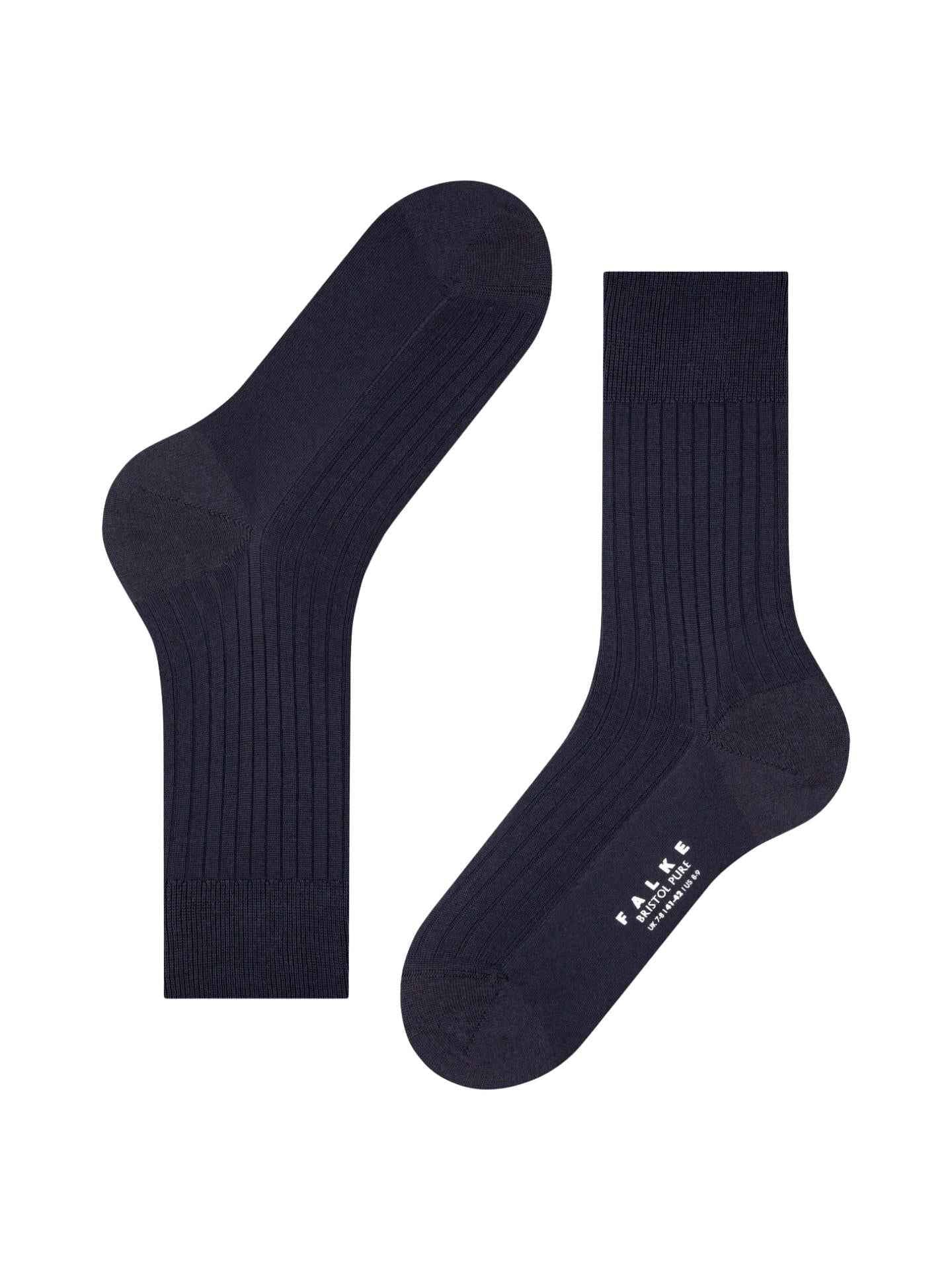 Bristol Ribbstickade Merino Strumpor