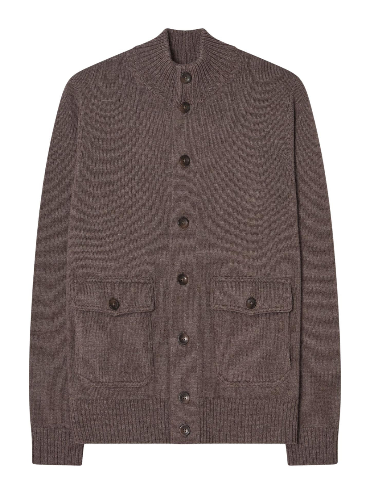 Brown Avenue - Brun Bomber Cashfeel Merinoullskofta