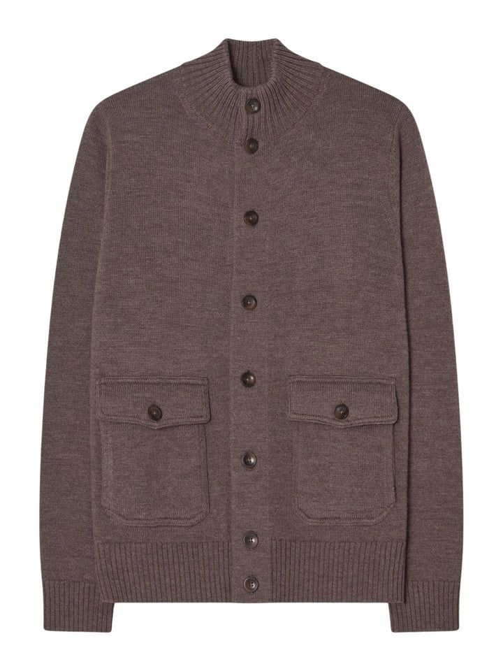 Brown Avenue - Brun Bomber Cashfeel Merinoullskofta