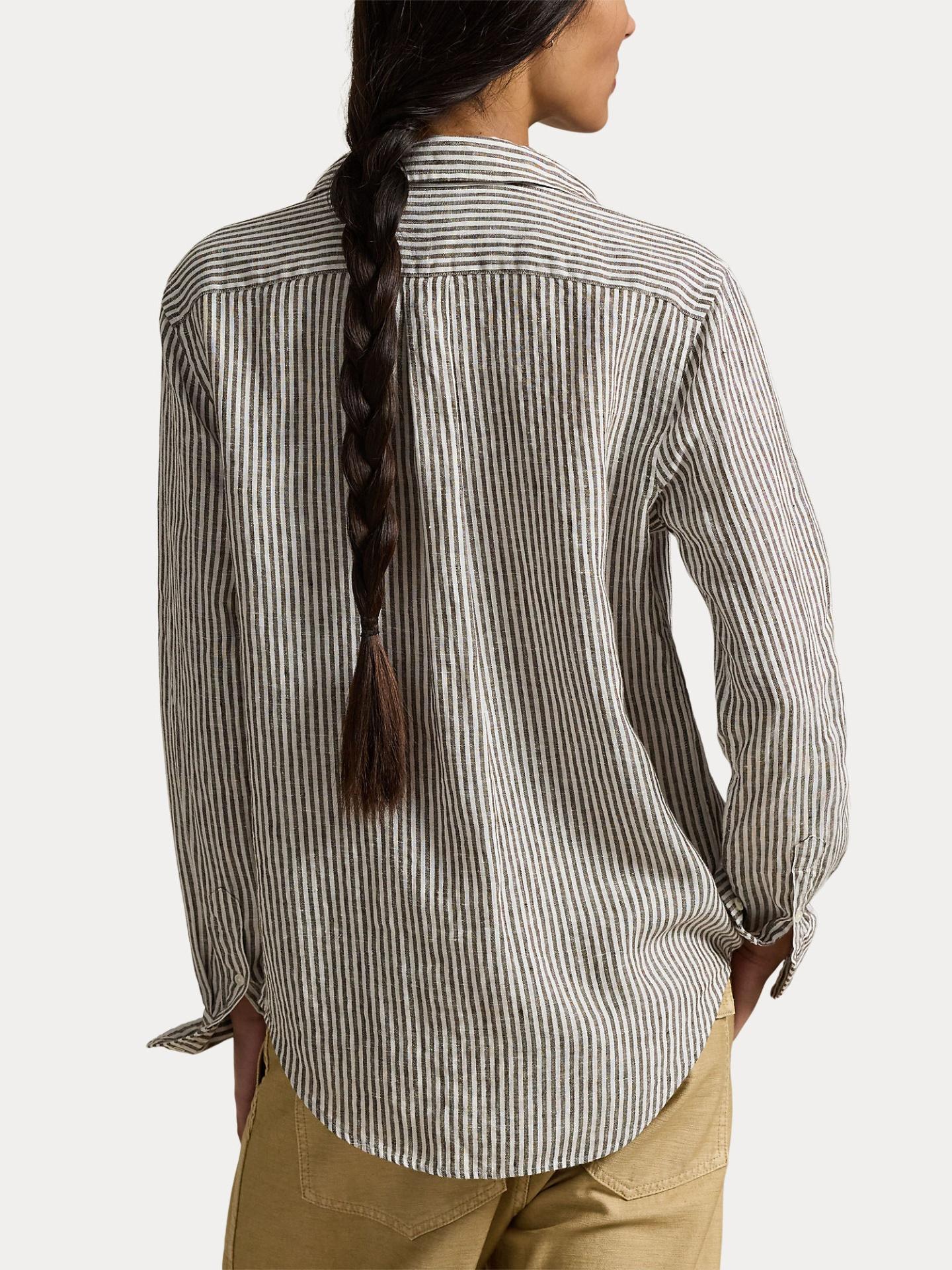 Brun Classic Fit Randig Linneskjorta - Polo Ralph Lauren