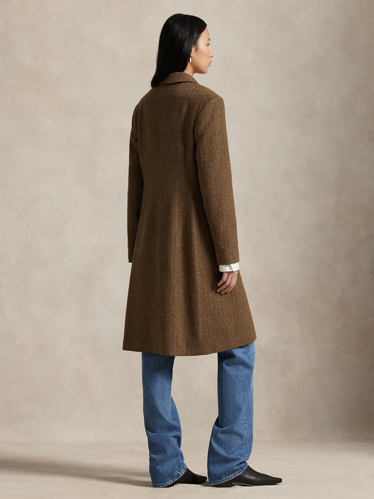 Brun Fiskbensmönstrad Ullrock - Polo Ralph Lauren