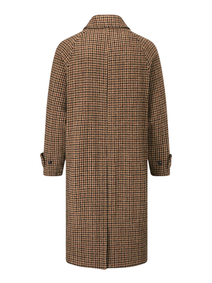 Gloverall - Brun Hynes Hundtandsmönstrad Harris Tweed Ytterrock