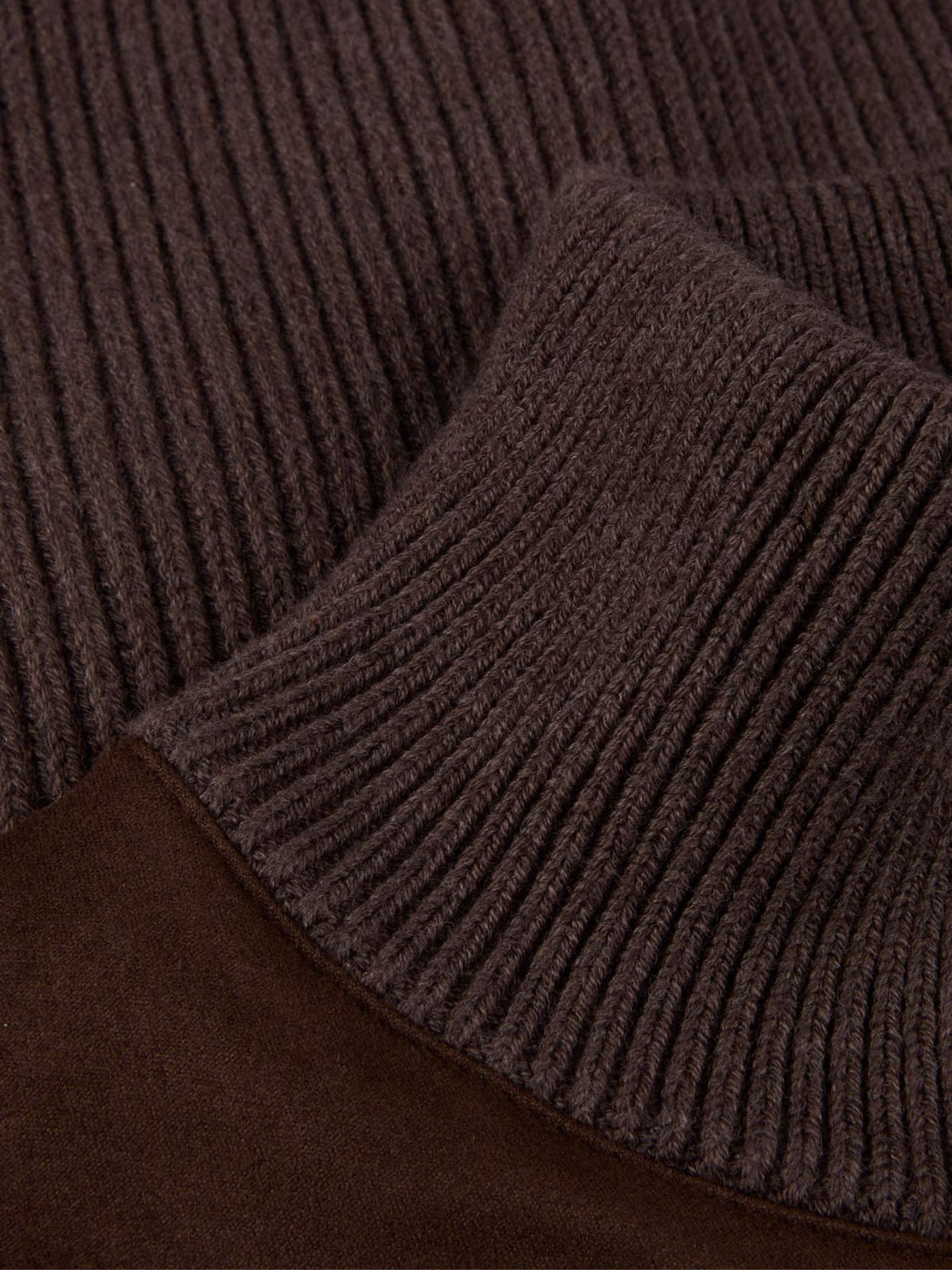 Brun Hybrid Alcantara Cardigan - Stenströms