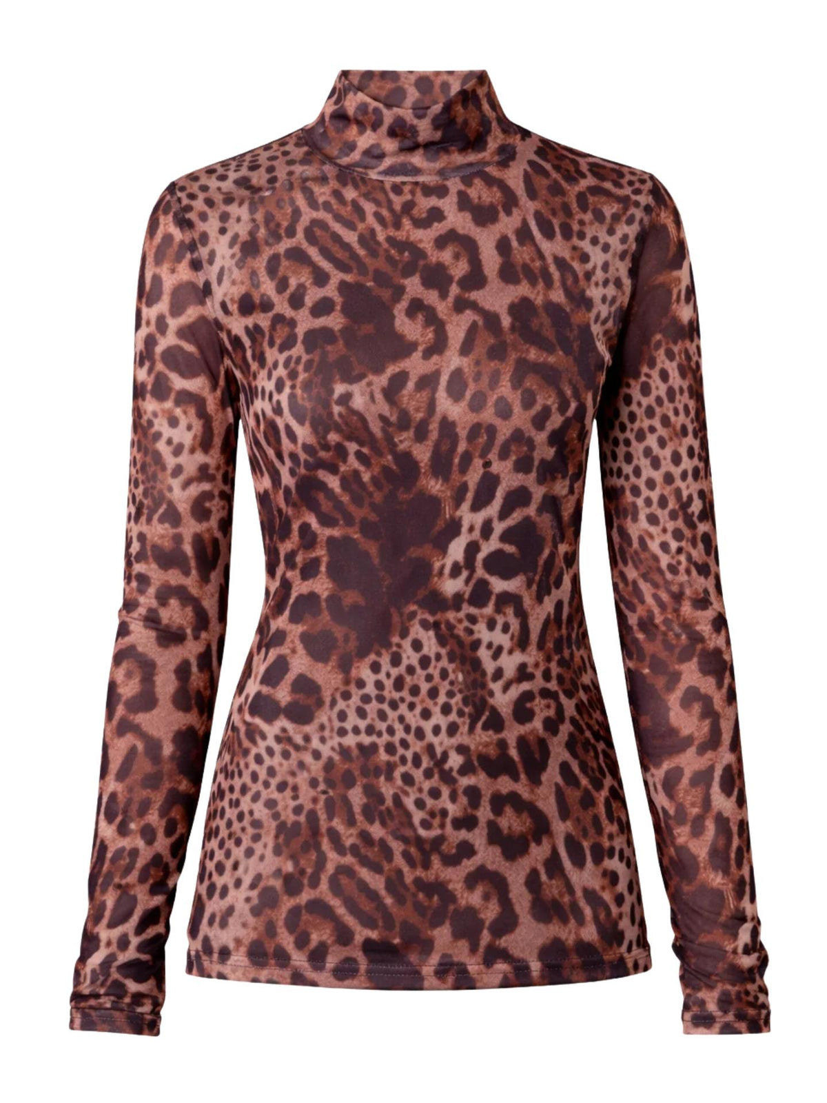 Brun Leopardmönstrad Meshtopp - Catnoir
