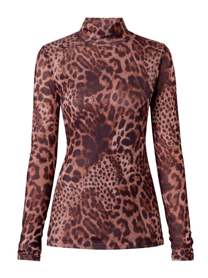 Brun Leopardmönstrad Meshtopp - Catnoir