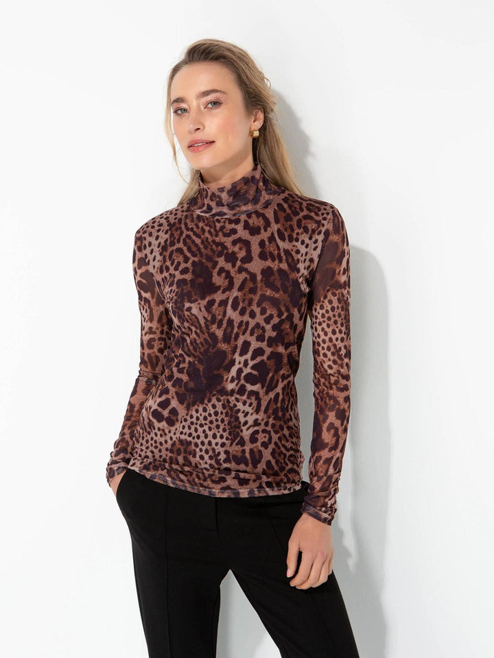 Brun Leopardmönstrad Meshtopp - Catnoir