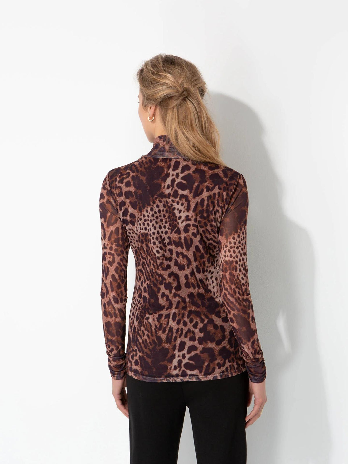 Brun Leopardmönstrad Meshtopp - Catnoir