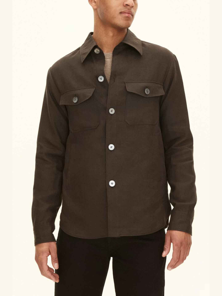 Brun Maverick Overshirt i Linne