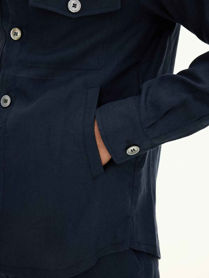Brun Maverick Overshirt i Linne