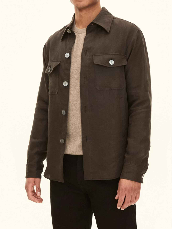 Brun Maverick Overshirt i Linne