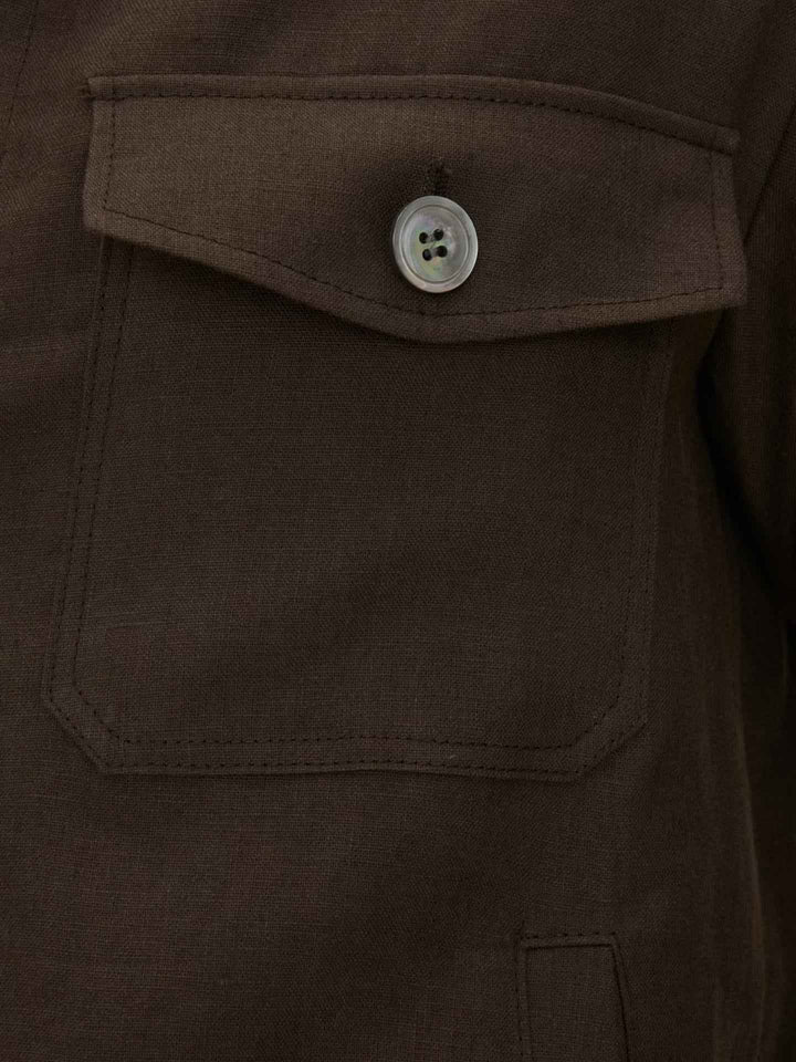 Brun Maverick Overshirt i Linne