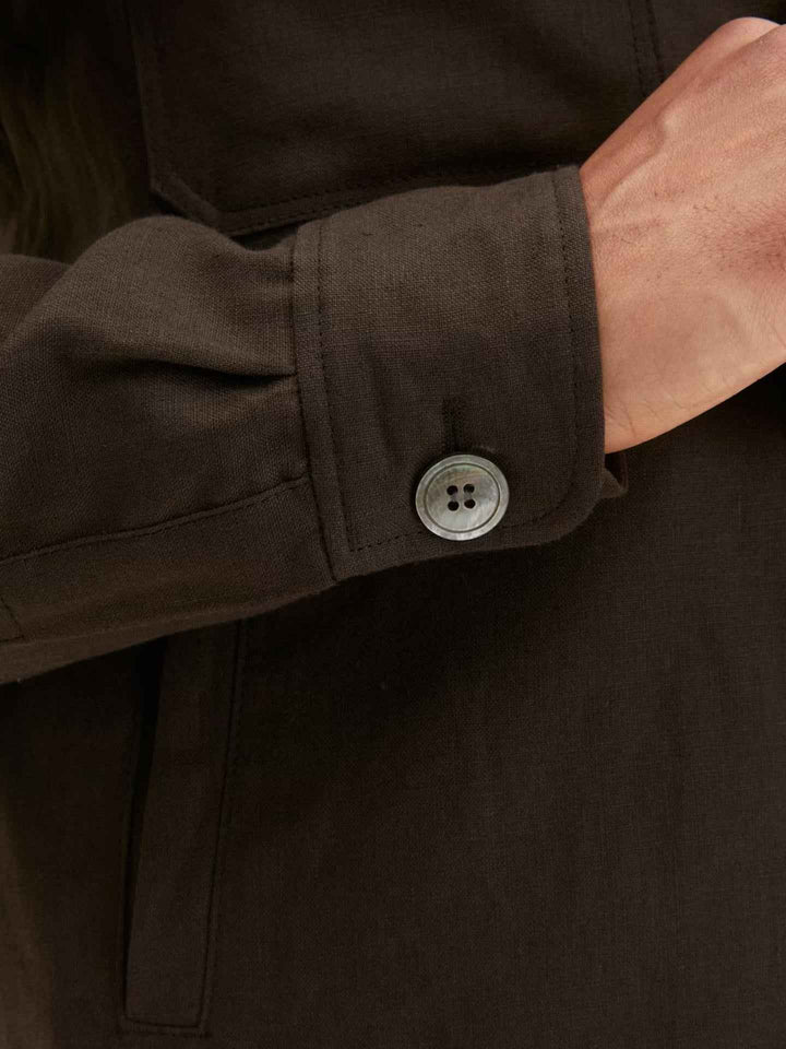 Brun Maverick Overshirt i Linne