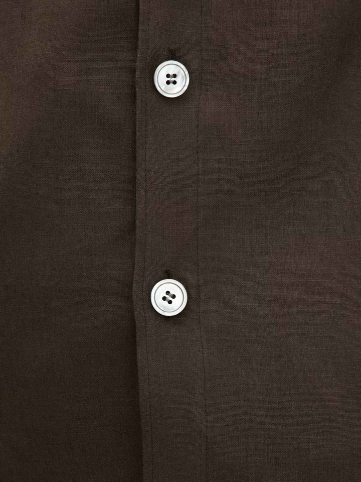Brun Maverick Overshirt i Linne