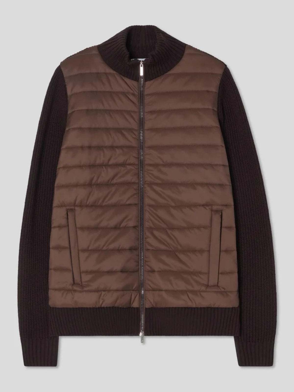 Brun Padded Sport Cashfeel Cardigan - Brown Avenue