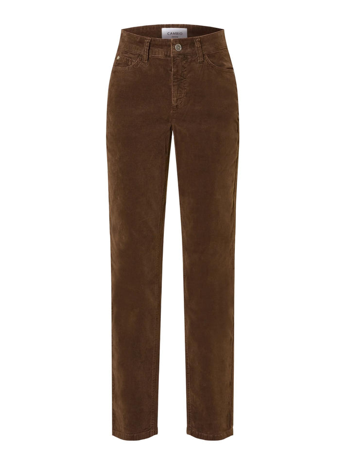 Cambio - Brun Piper Crop Sammetsjeans
