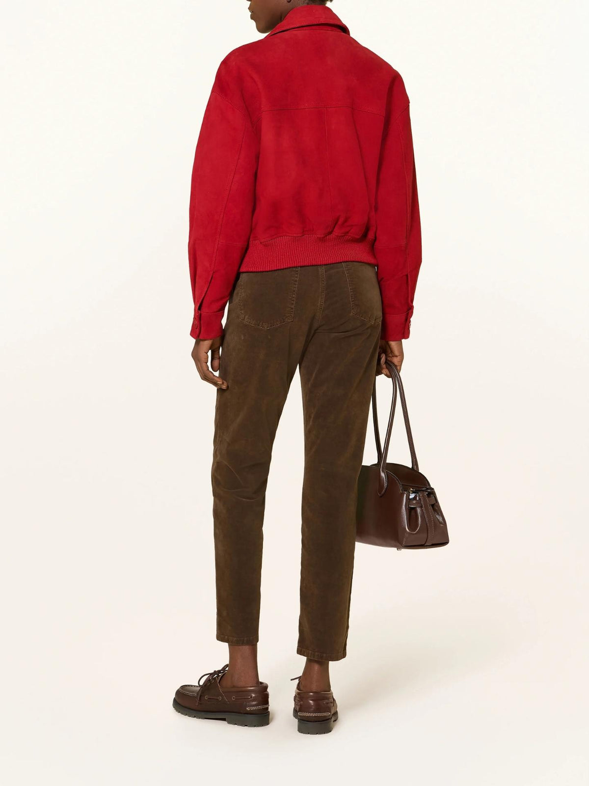 Cambio - Brun Piper Crop Sammetsjeans