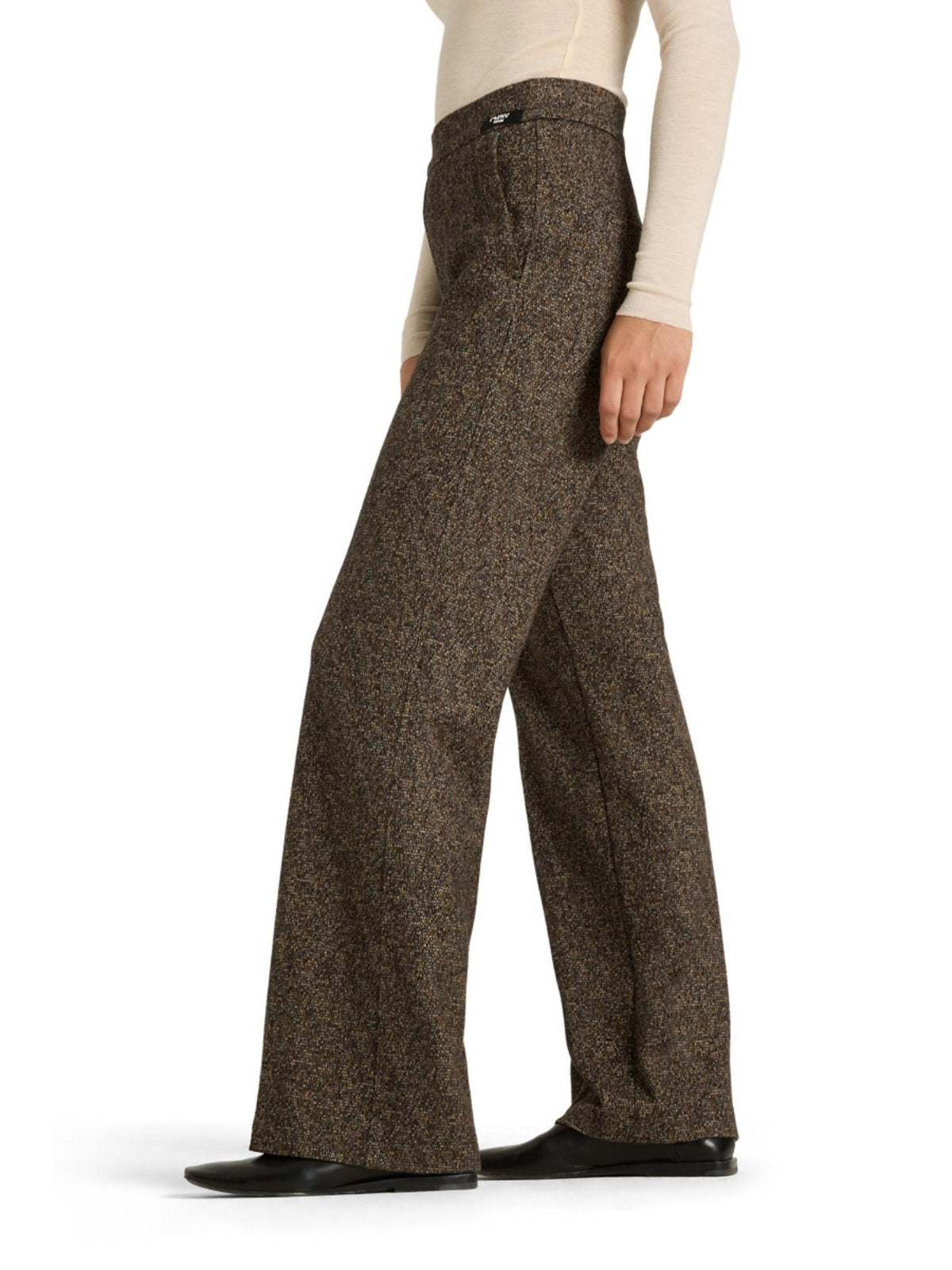 Brunmelerad Ava Utility Tweedbyxa - Cambio