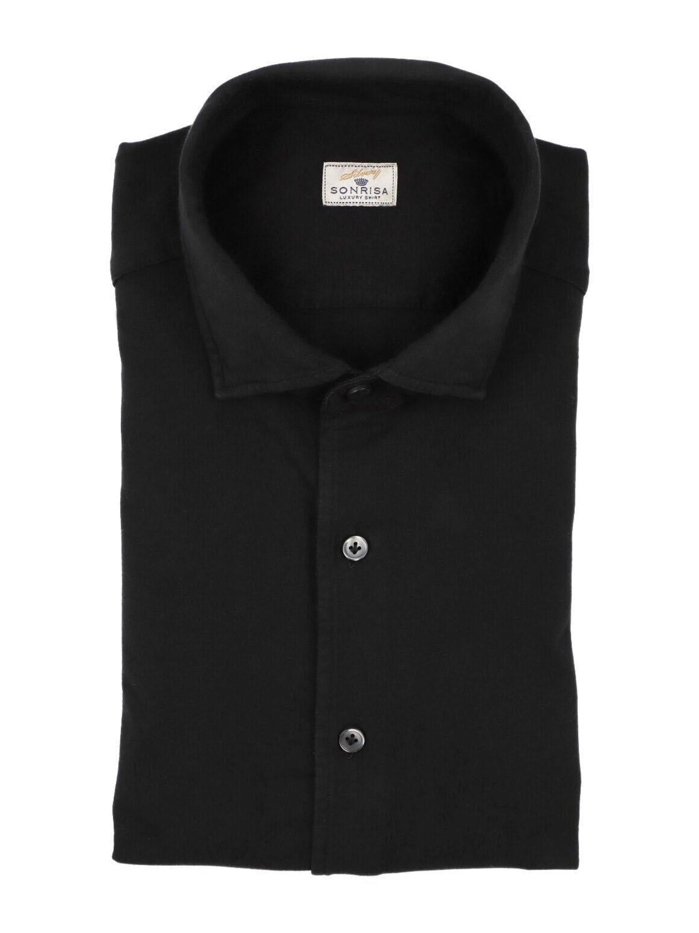 Svart Casual Jerseyskjorta - Sonrisa