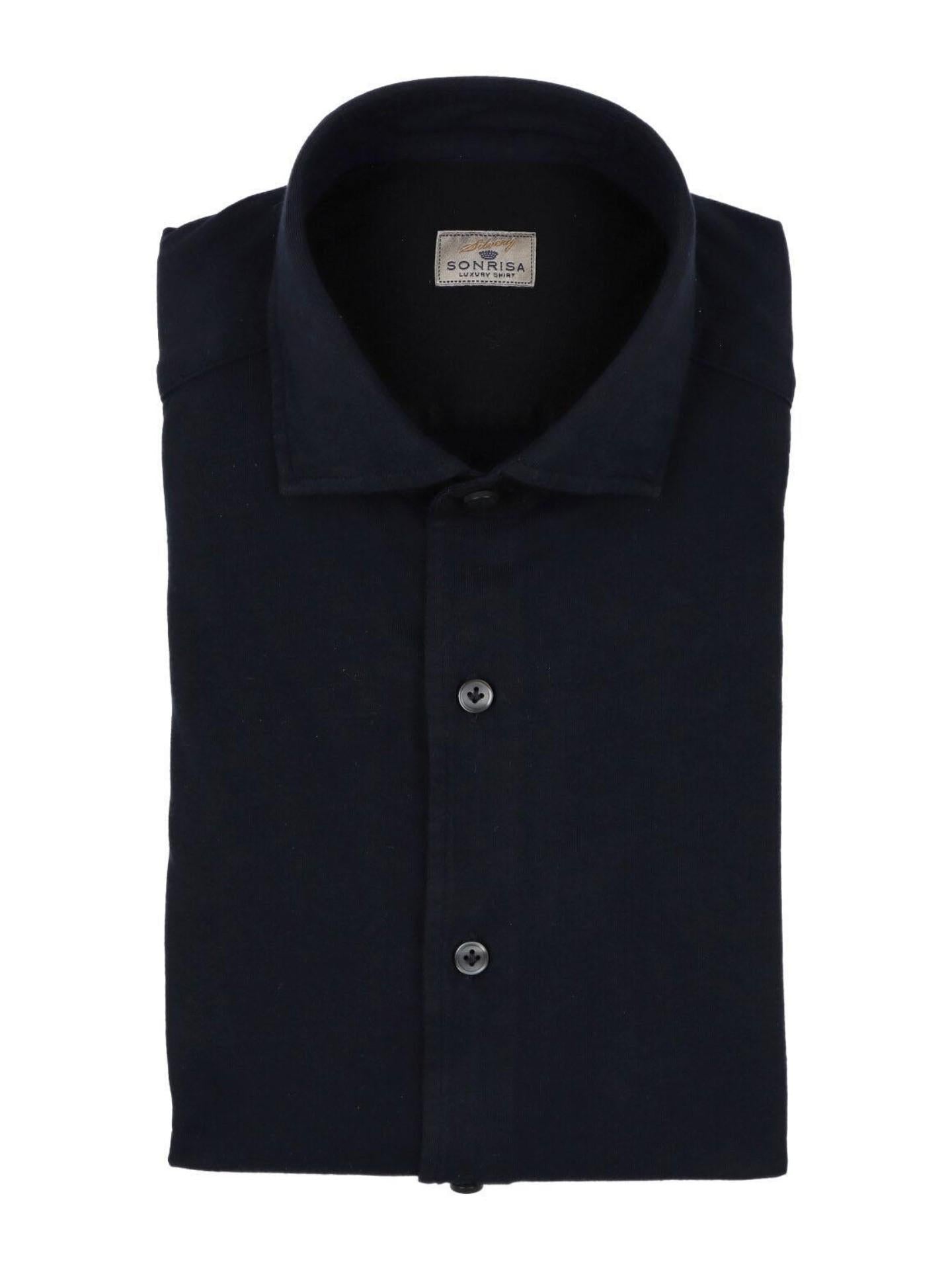 Marinblå Casual Jerseyskjorta - Sonrisa