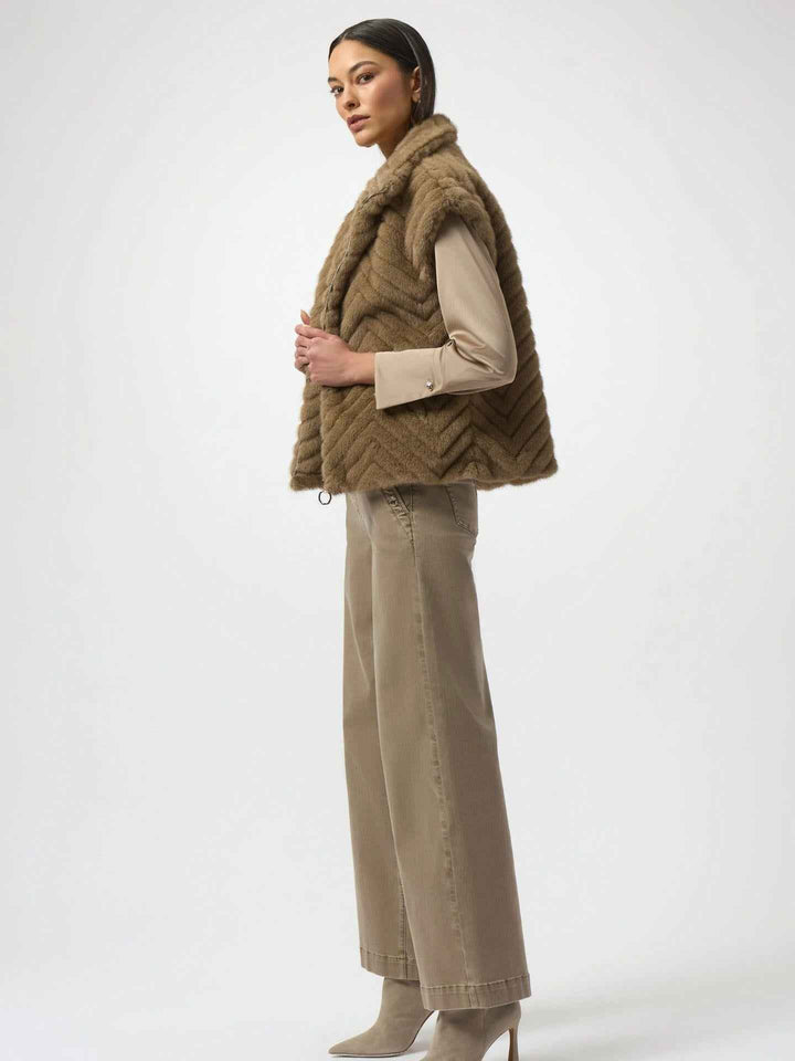 Chevron Faux Fur Väst