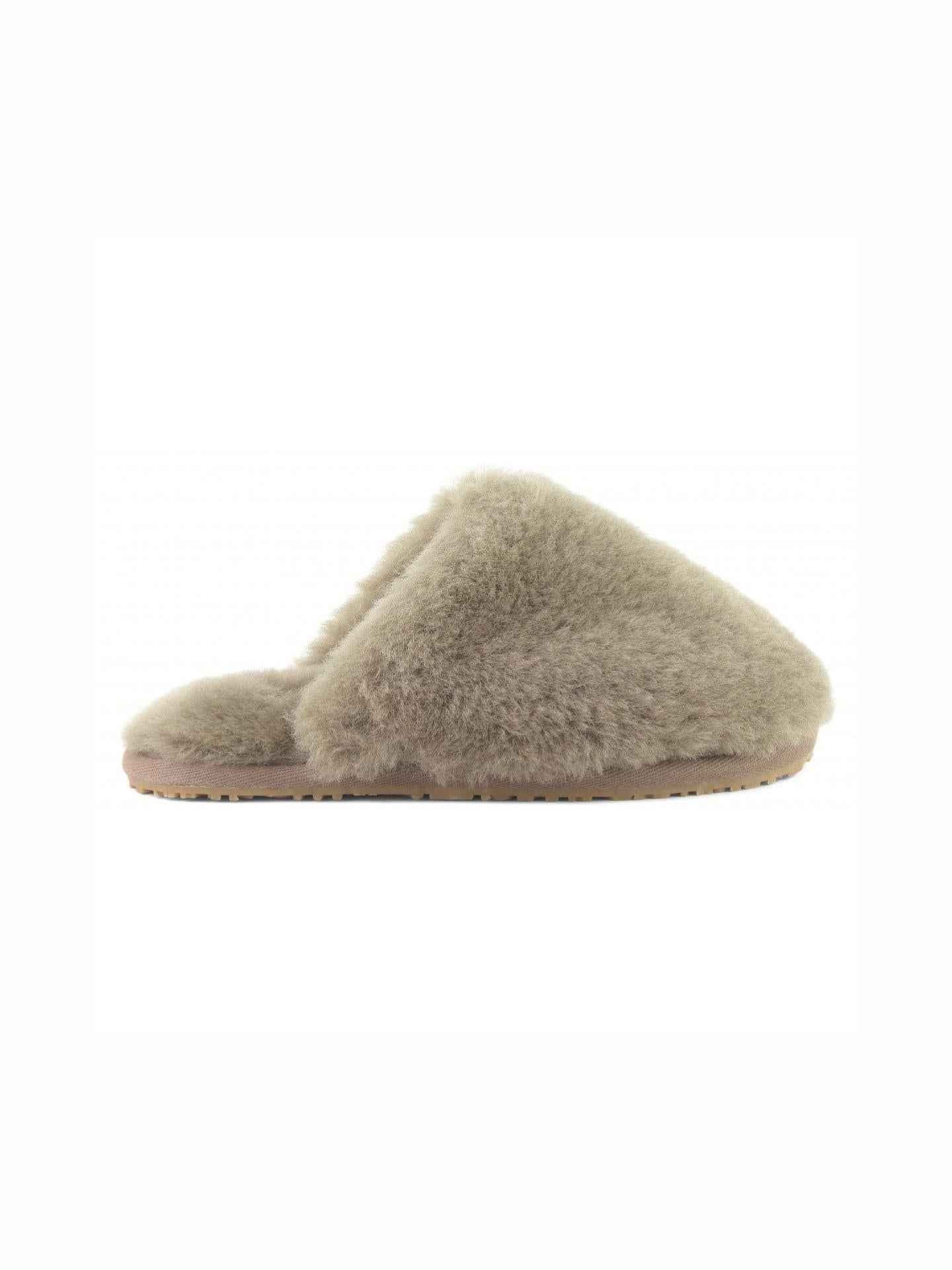 Brungrå Closed-Toe Sheepskin Slipper