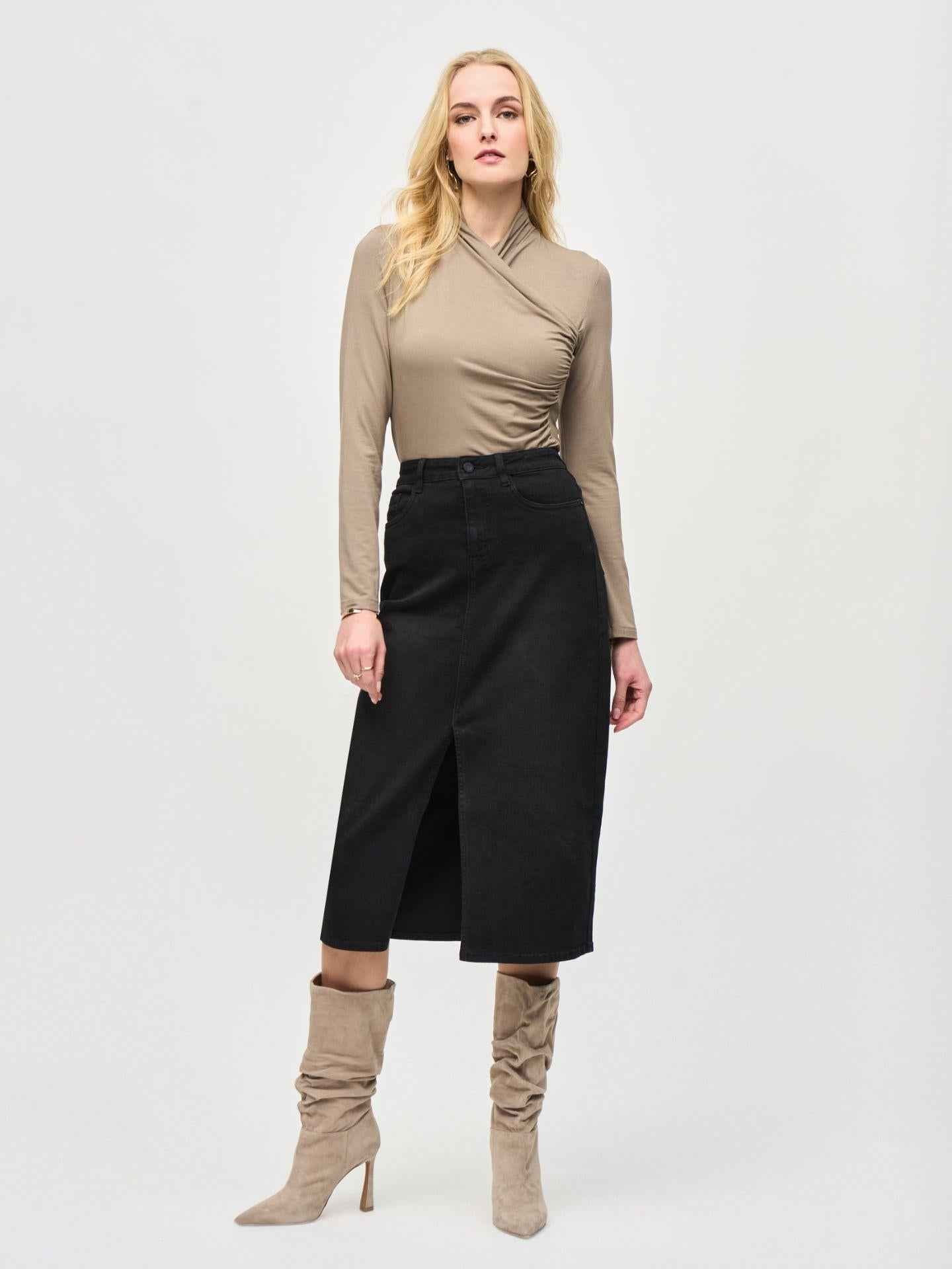 Cowl Neck Draperad Topp