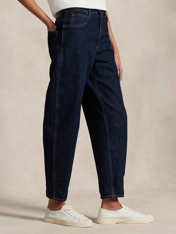 Deep Indigo Curved Tapered Jeans