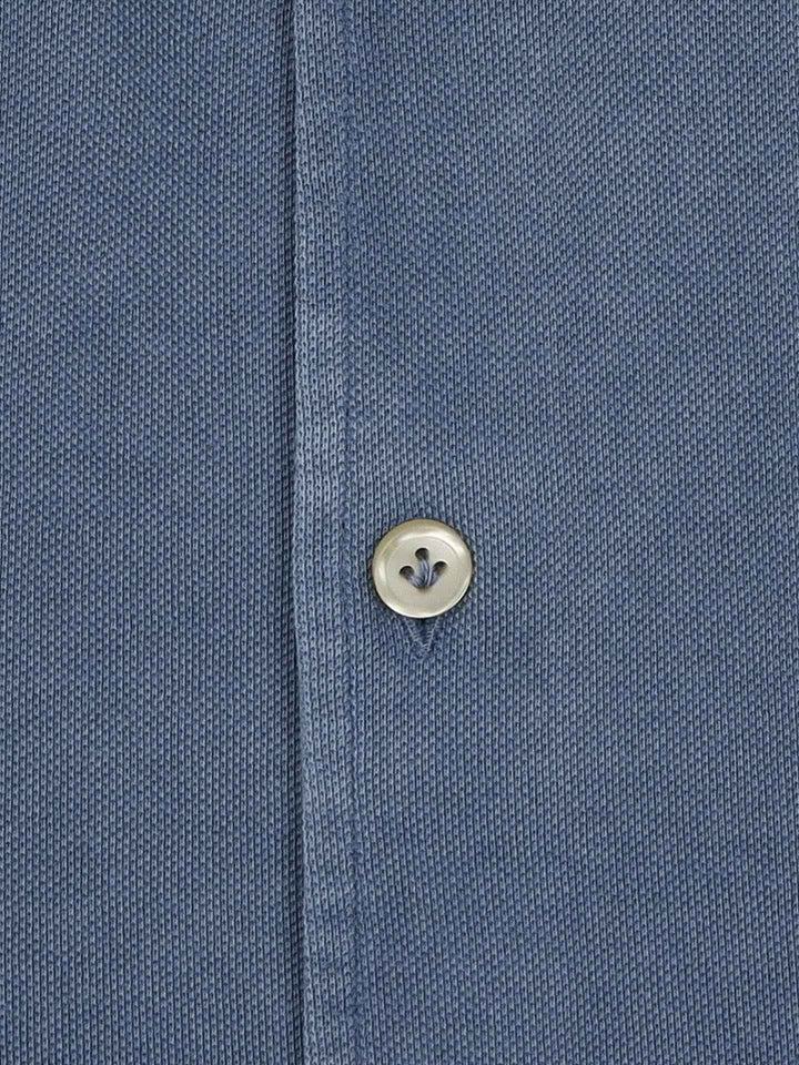 Denimblå Casual Jersey Pikéskjorta