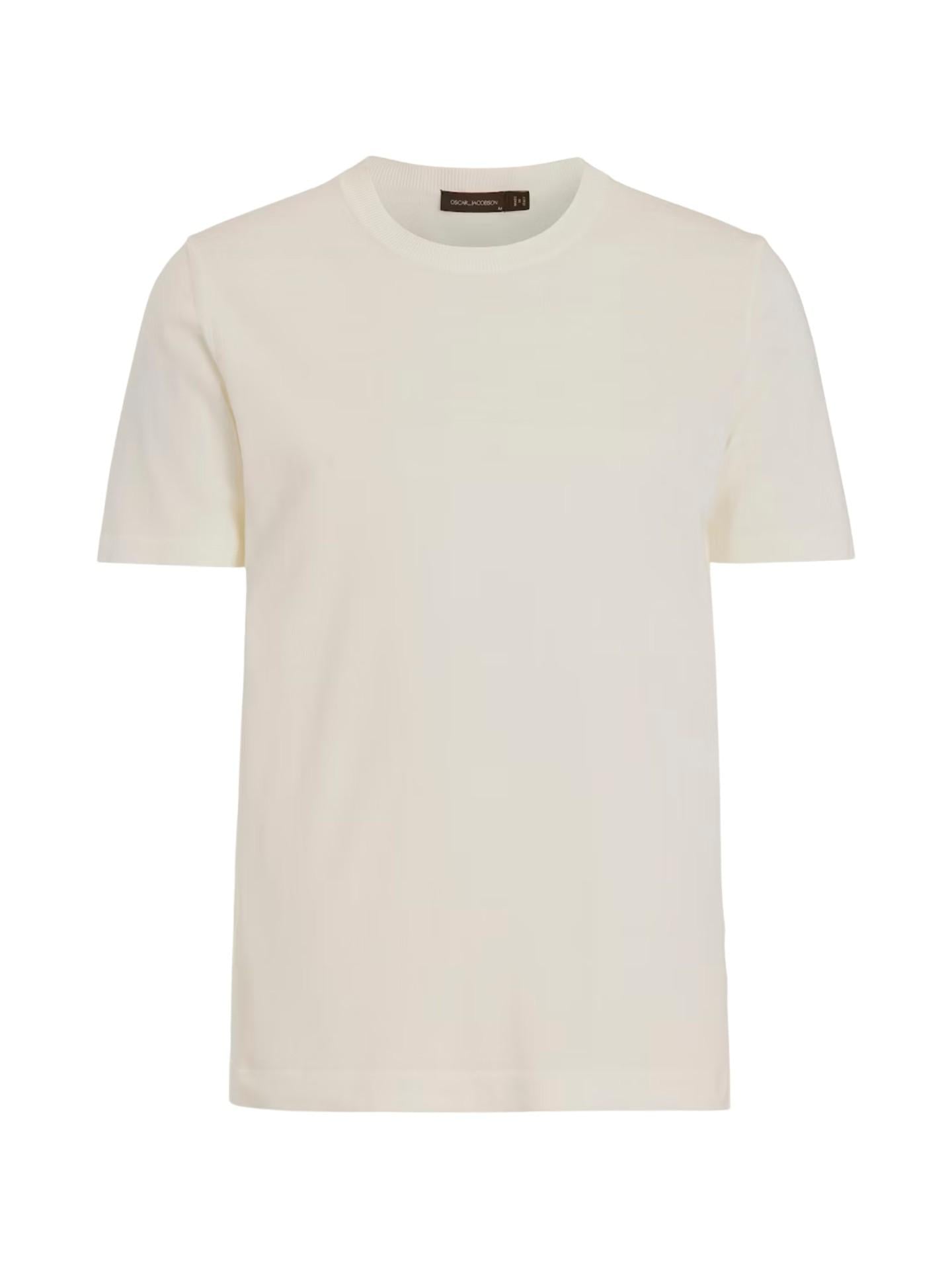 Vit Finstickad T-shirt i Bomull - Oscar jacobson