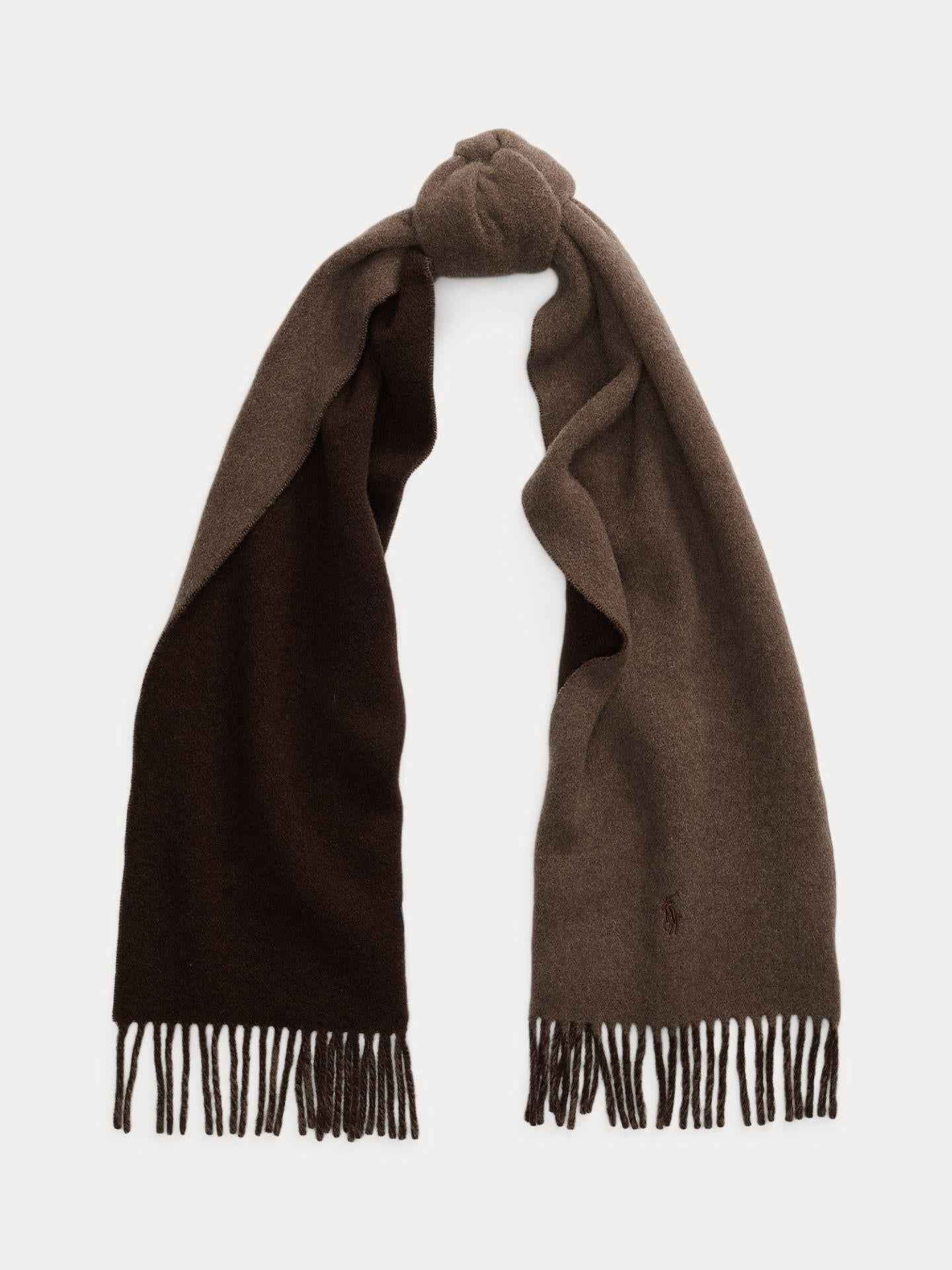 Fransad Vändbar Ullscarf