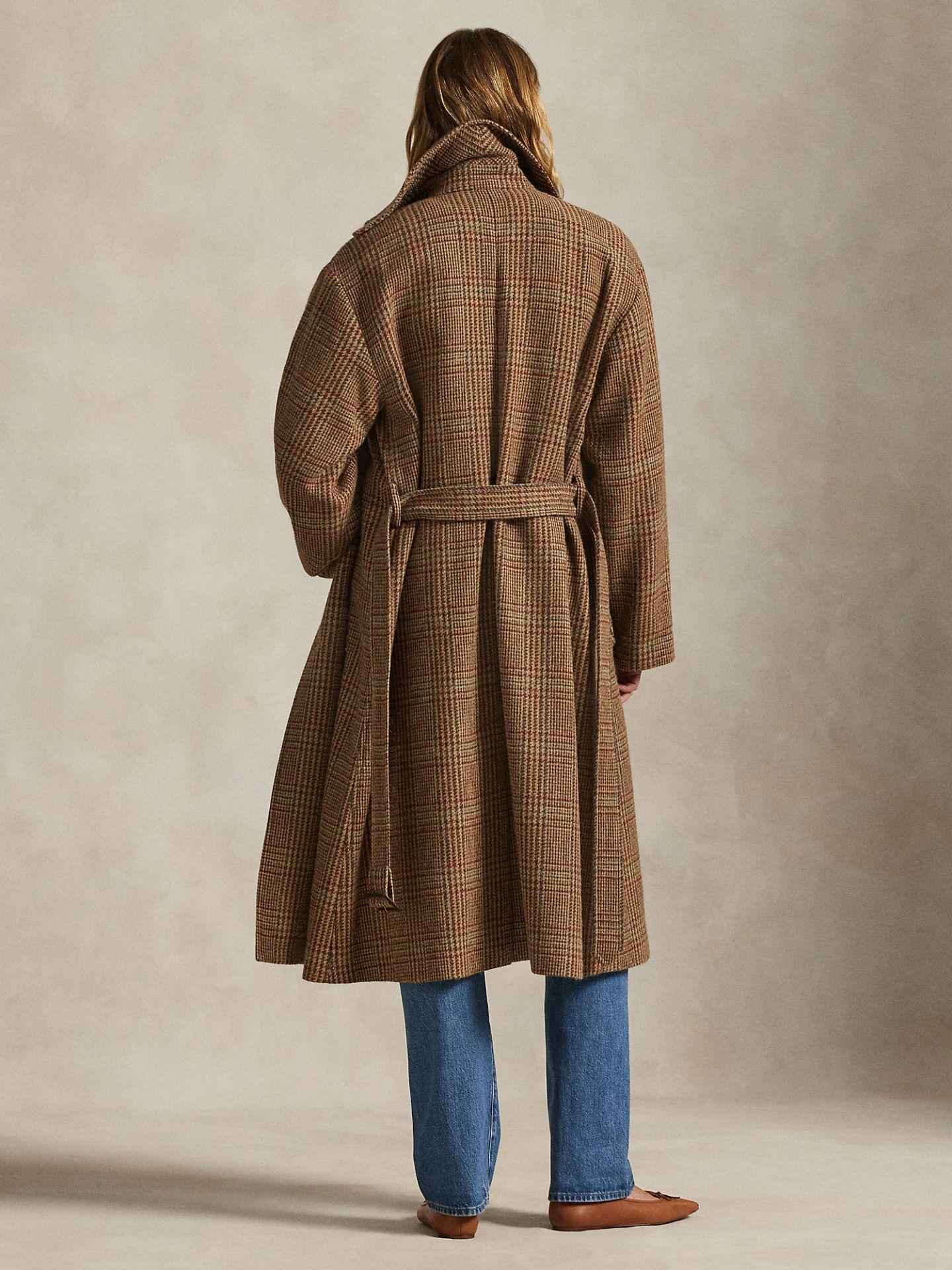 Glencheck Trenchcoat i Ull