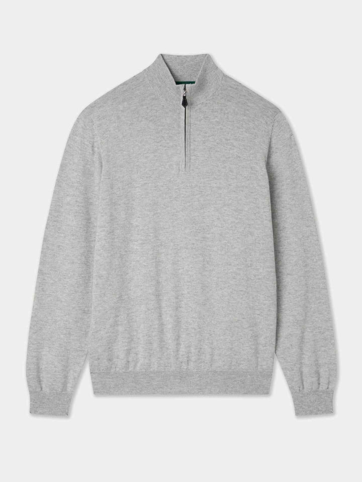 Grå Cotton Cashmere Half-zip Tröja