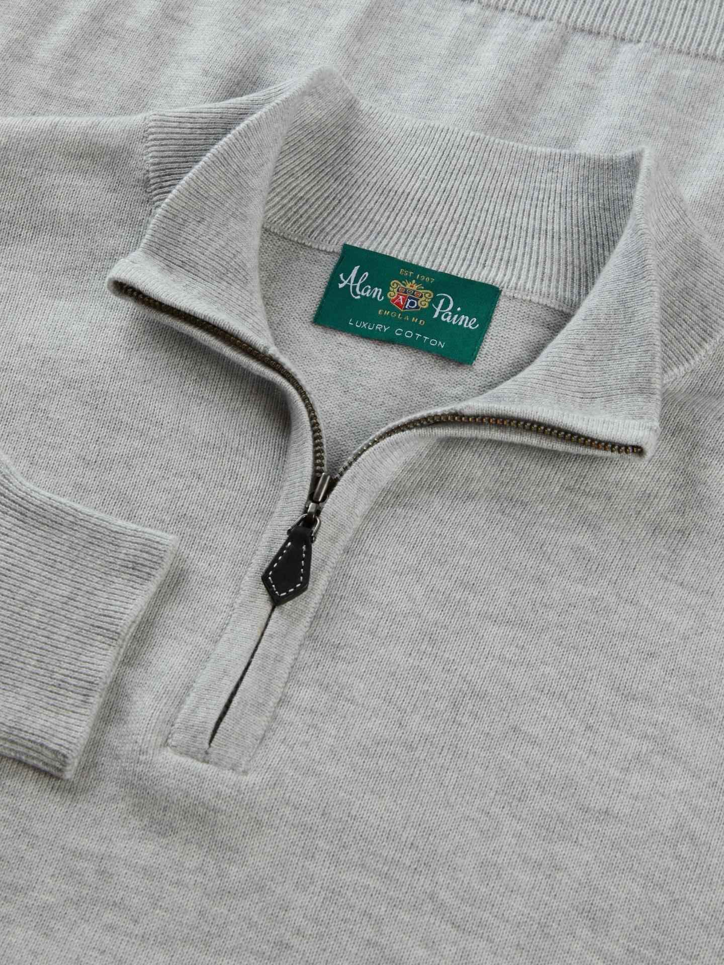 Grå Cotton Cashmere Half-zip Tröja