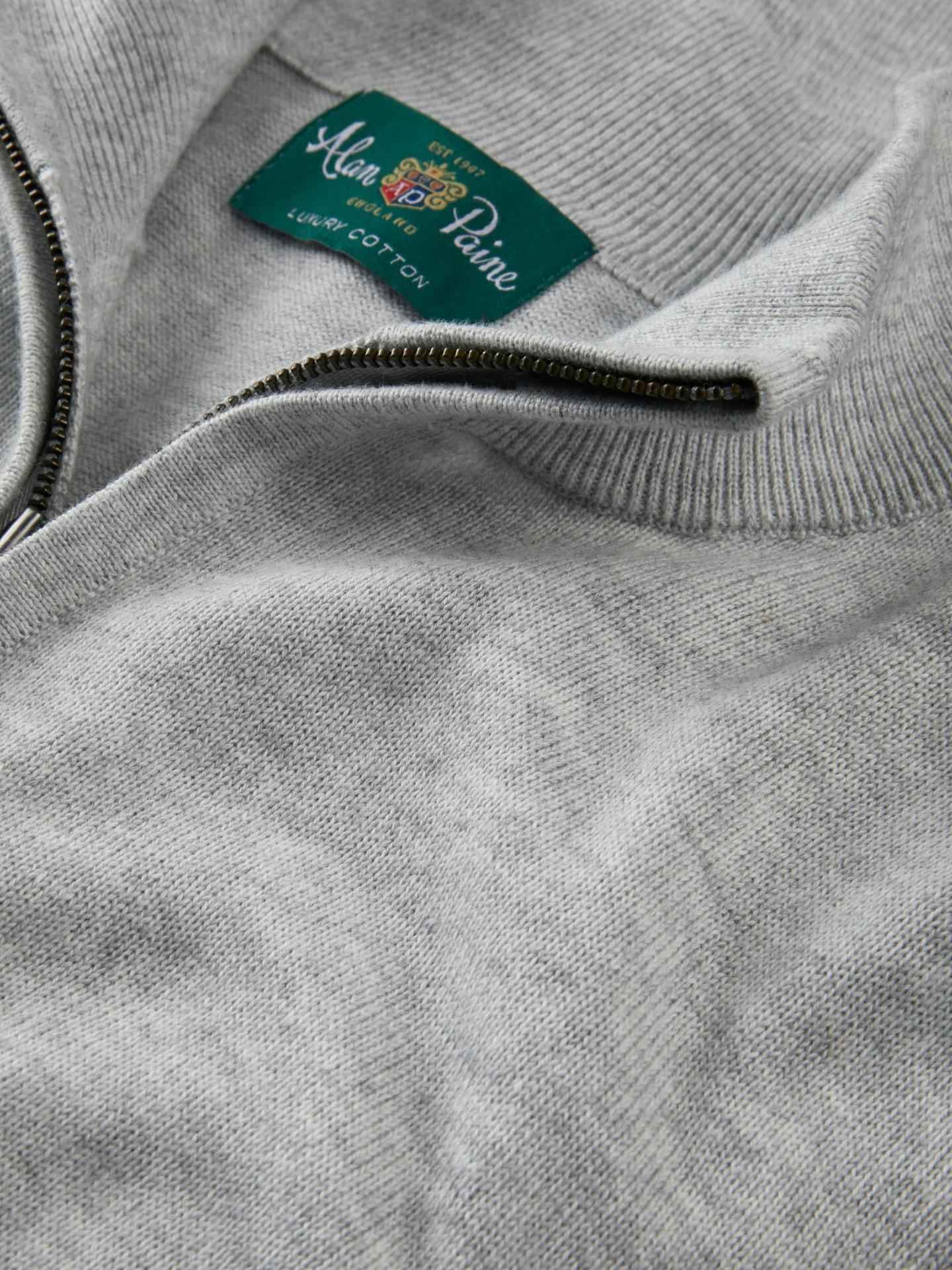 Grå Cotton Cashmere Half-zip Tröja