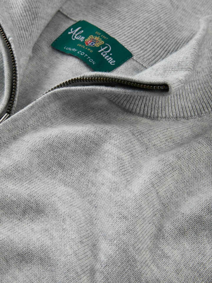 Grå Cotton Cashmere Half-zip Tröja