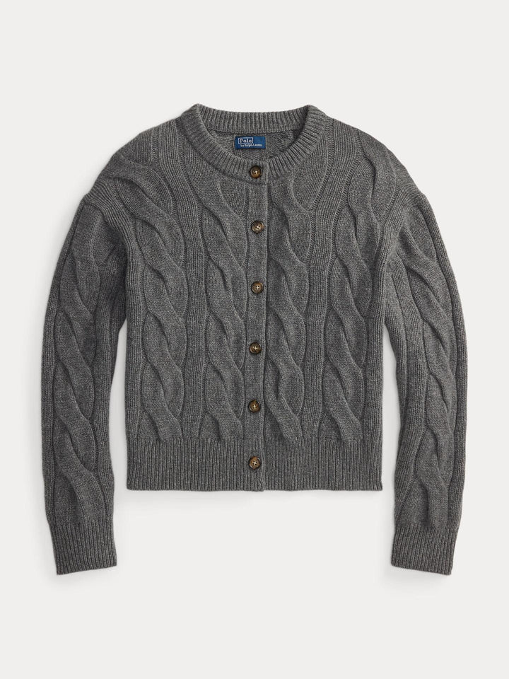 Grå Kabelstickad Cardigan - Polo Ralph Lauren