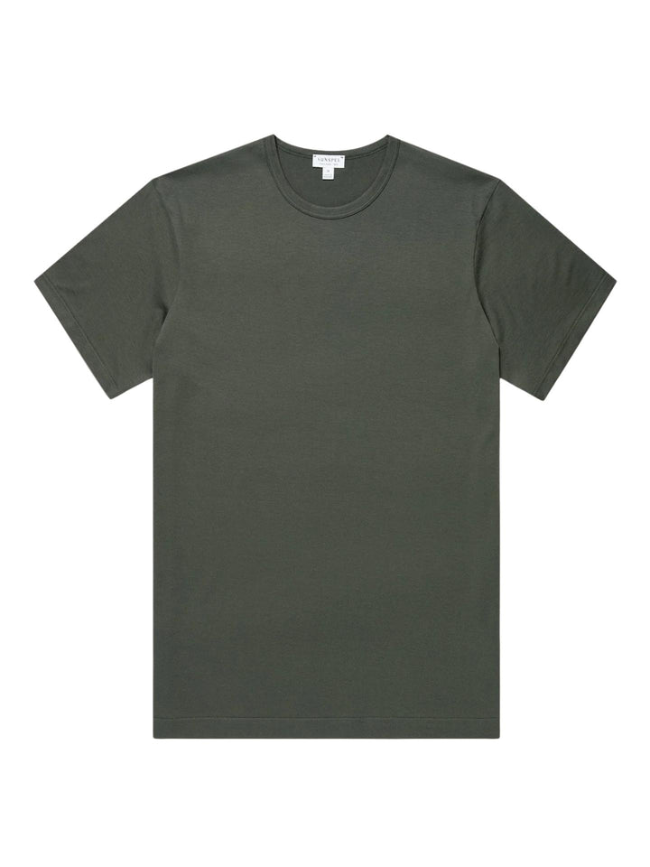Grågrön Supima Bomull T-shirt - Sunspel