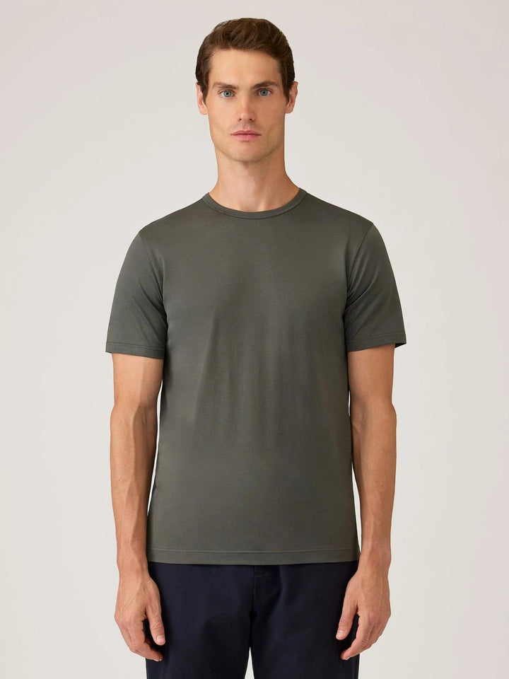 Grågrön Supima Bomull T-shirt - Sunspel
