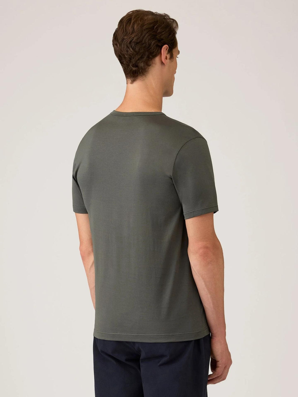Grågrön Supima Bomull T-shirt - Sunspel