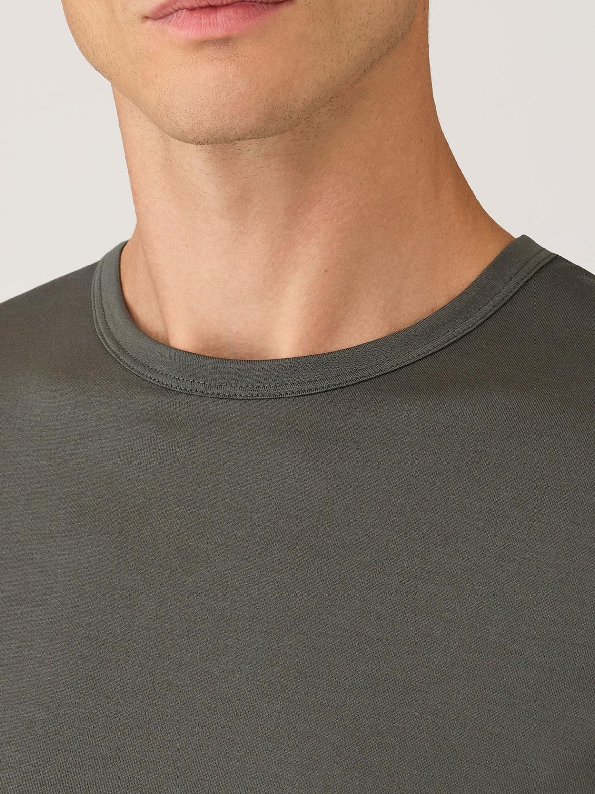 Grågrön Supima Bomull T-shirt - Sunspel