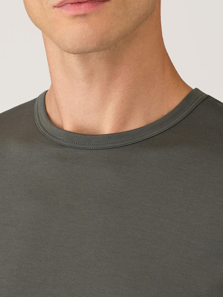 Grågrön Supima Bomull T-shirt - Sunspel