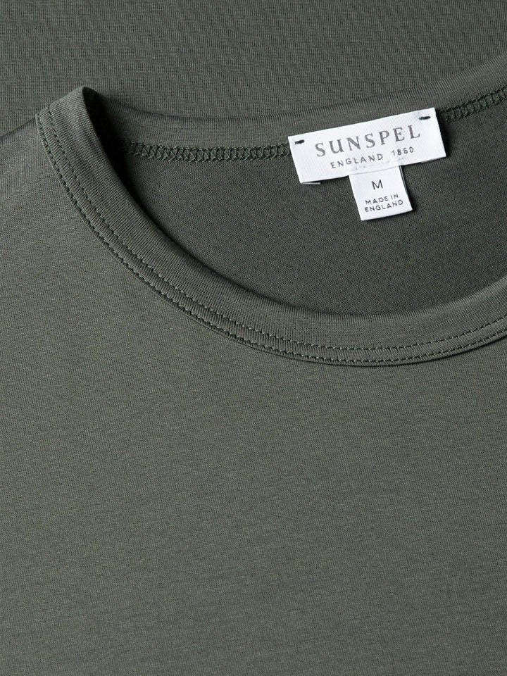 Grågrön Supima Bomull T-shirt - Sunspel