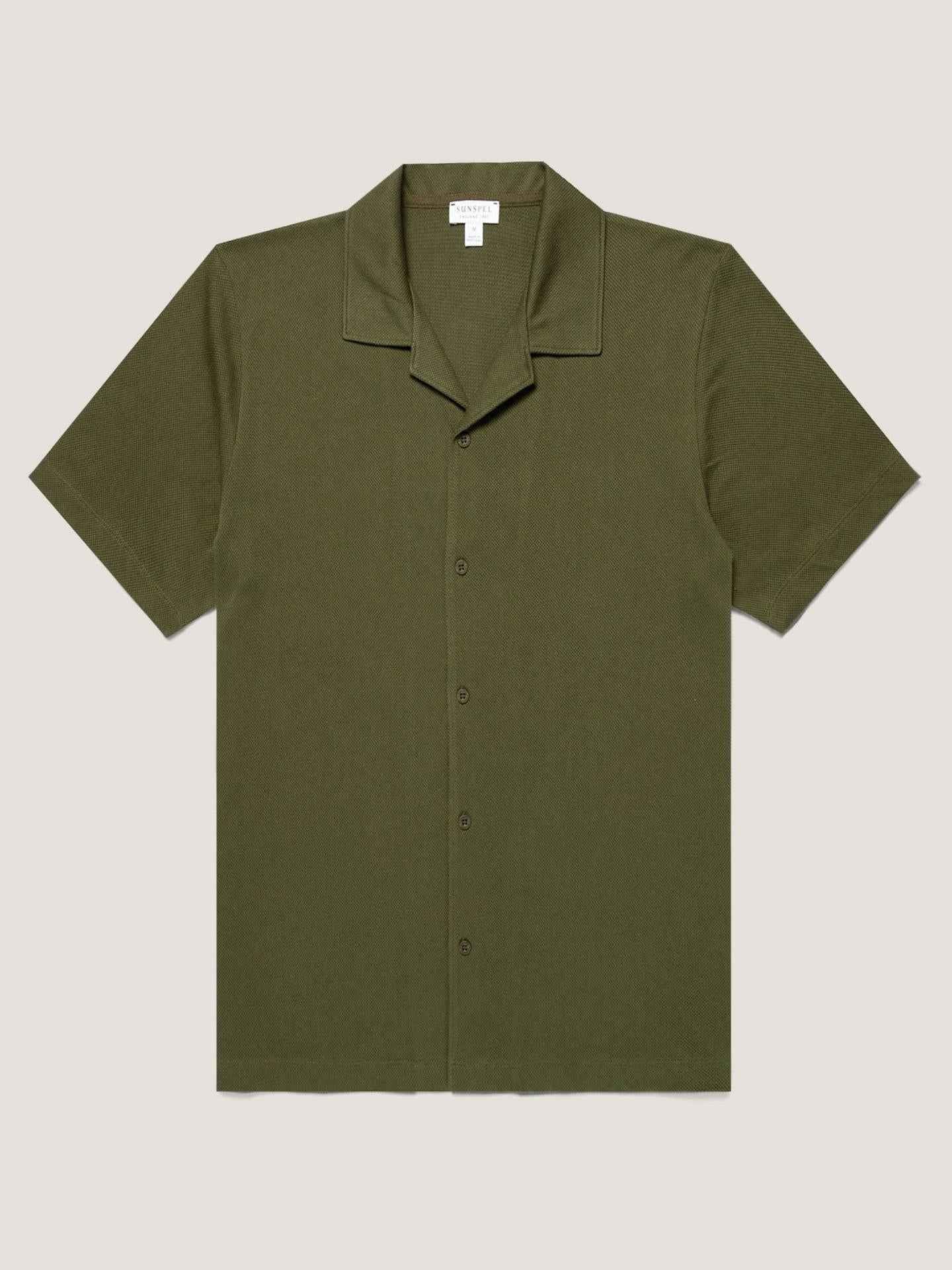 Grön Riviera Camp Collar Pikéskjorta